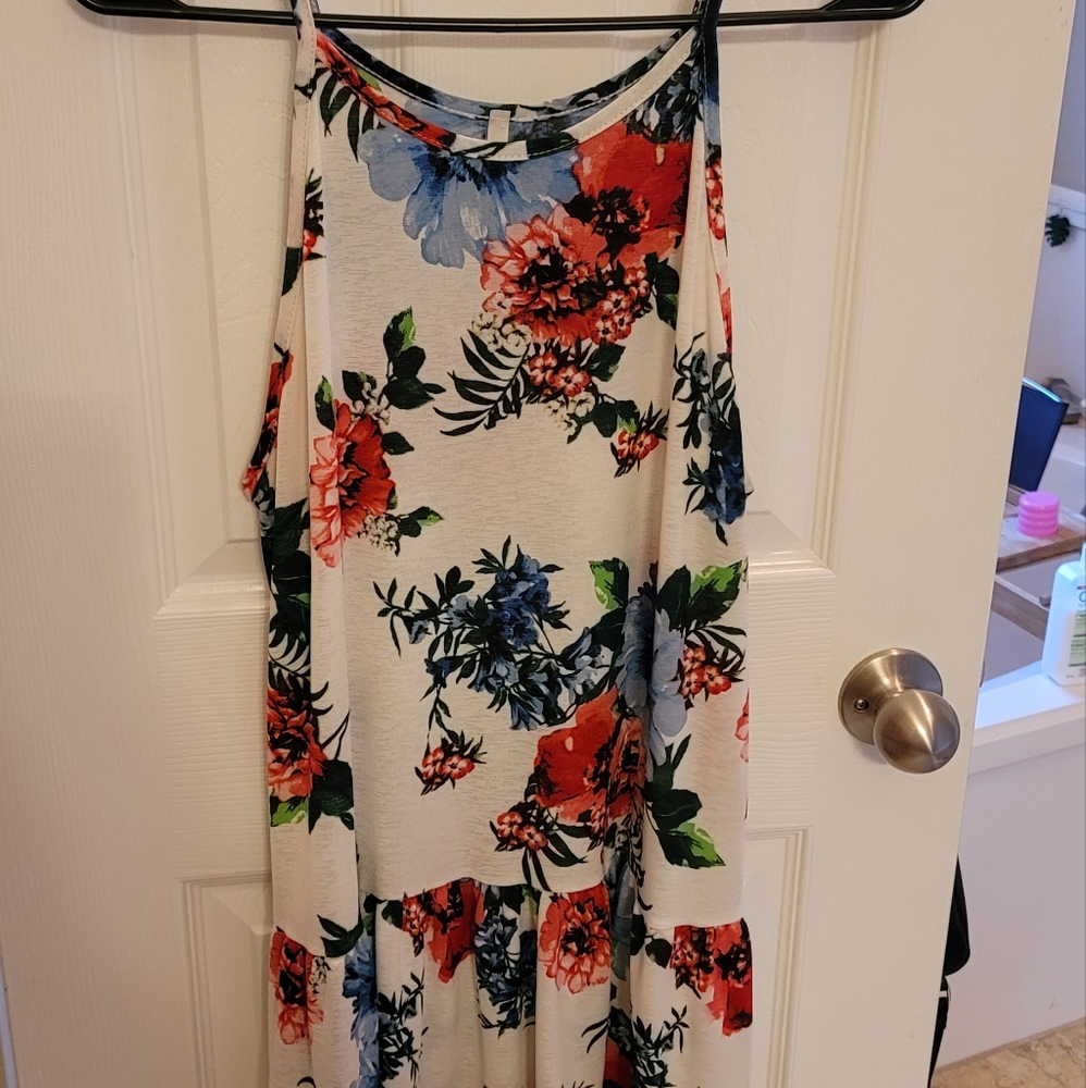 LIME & CHILI floral ruffle tank size L